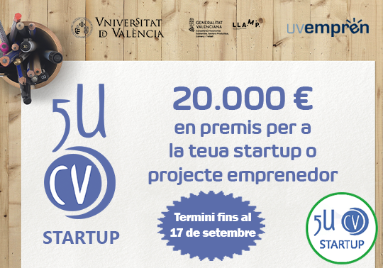 El 17 de septiembre, fecha l�mite de inscripci�n a los premios 5UCV Startup, que otorgar�n 20.000 � en premios