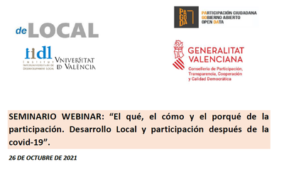 Seminario “El qué, el cómo y el porqué de la participación. Desarrollo Local y participación después de la covid19"