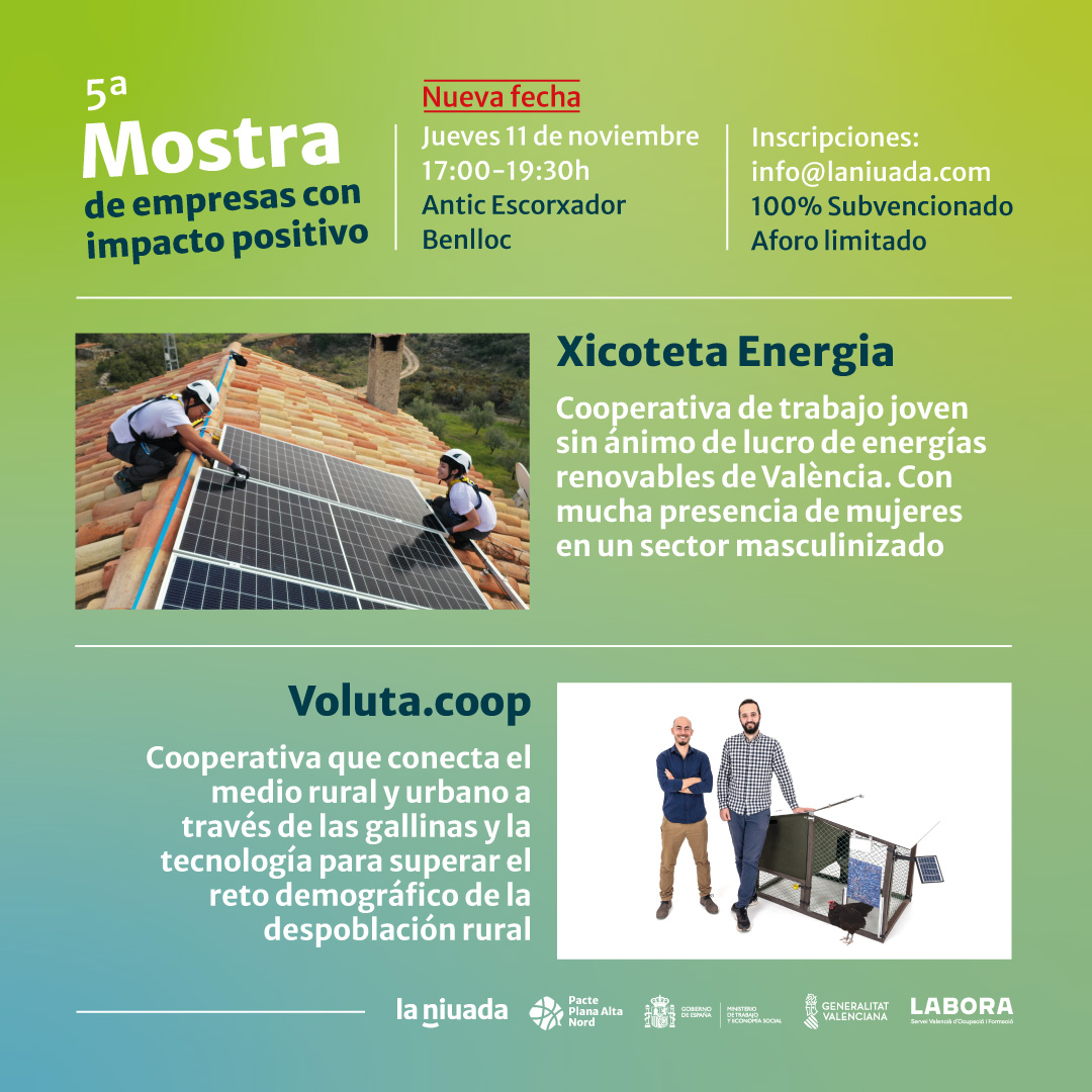 5� Mostra de Empresas con Impacto Positivo: Xicoteta Energia y Volta.coop