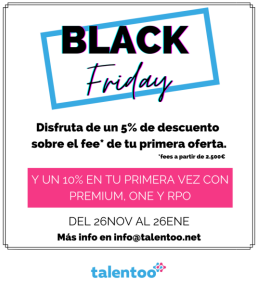 Talentoo lanza dos nuevas promociones para el Black Friday 2021