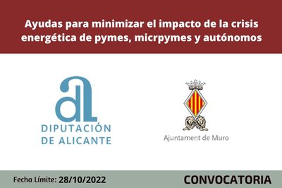 Ayudas destinadas a minimizar el impacto de la crisis energética de pymes, micropymes y autónomos de Muro de Alcoy
