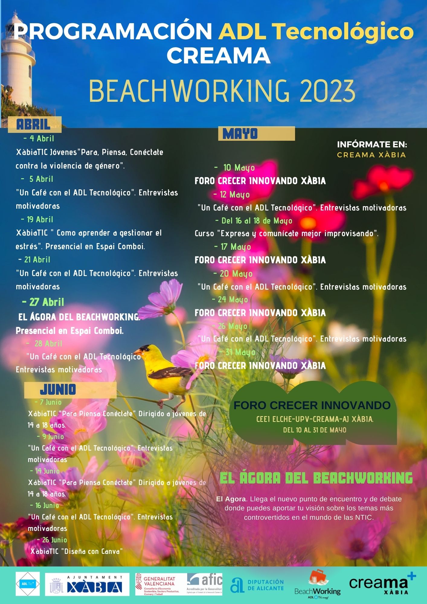 El �gora del Beachworking, las X�biaTIC para j�venes y el Foro Crecer Innovando, novedades de la nueva programacion.