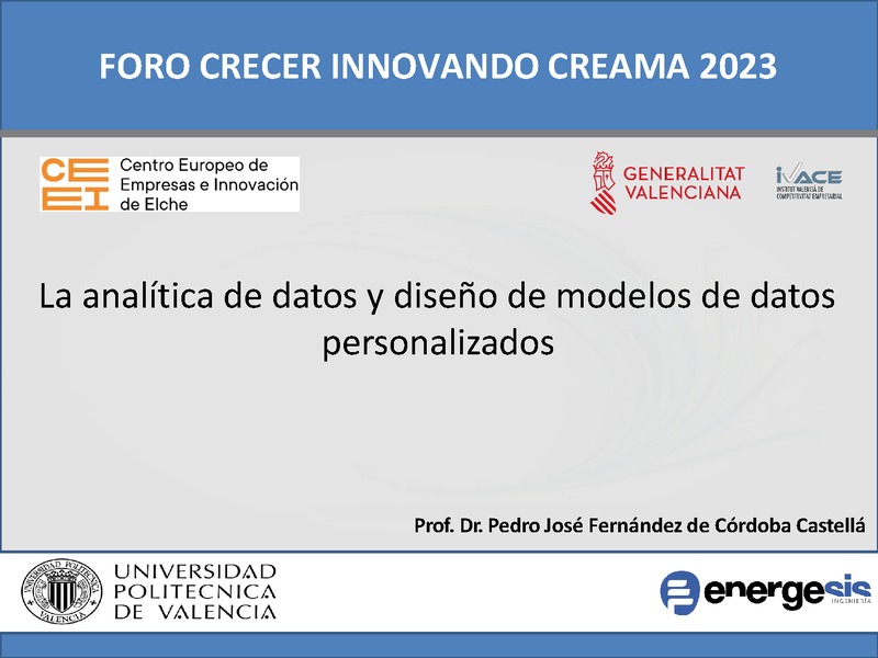 La analítica de datos y diseño de modelos de datos personalizados