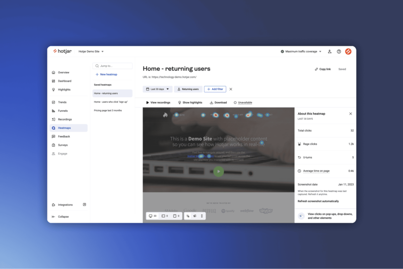 Vende M�s se al�a con Hotjar para saber qu� demanda el usuario en cada web