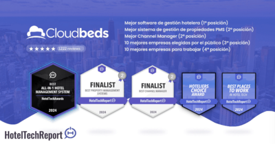 Cloudbeds celebra su sexto a�o como soluci�n tecnol�gica ganadora en los HotelTechAwards 2024