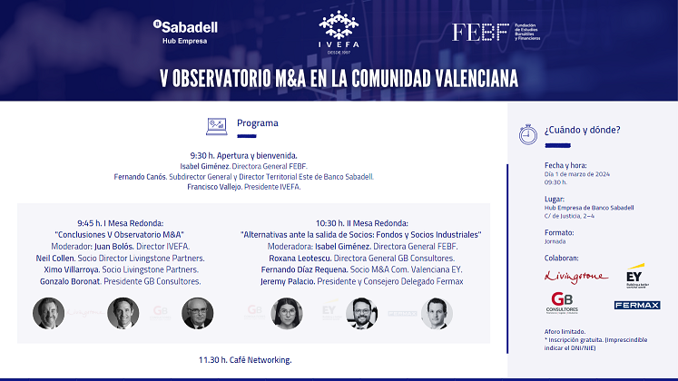 V Observatorio M&A en la Comunidad Valenciana
