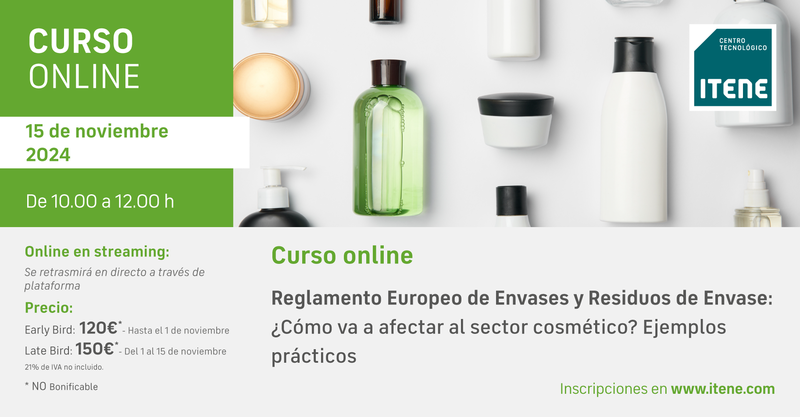 Curso online: Reglamento Europeo de Envases y Residuos de Envase: ¿Cómo va a afectar al sector cosmético?