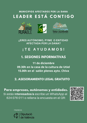 Acompañamiento gratuito para autónomos y pymes rurales afectados por la DANA en Chiva