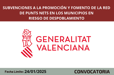 Subvenciones destinadas a la promoción y fomento de la red de Punts Nets