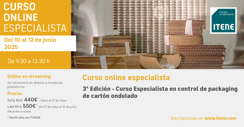 Curso online Especialista en Control de Packaging de Cartón Ondulado