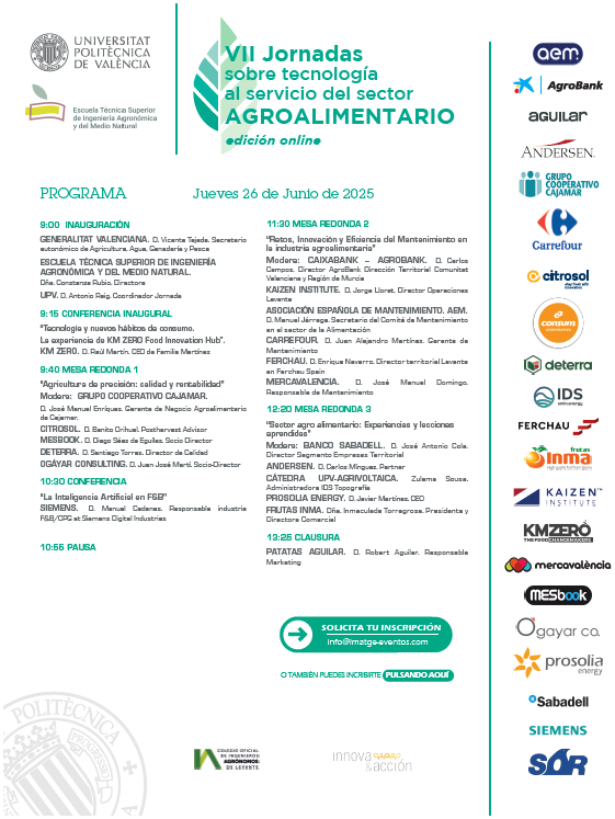 VII Jornadas sobre tecnología al servicio del sector Agroalimentario