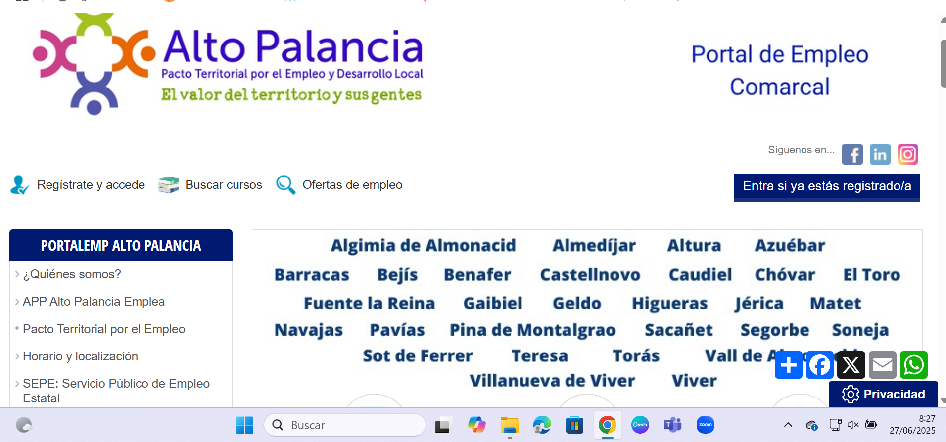 Pacto Territorial por el Empleo y Desarrollo Local Alto Palancia