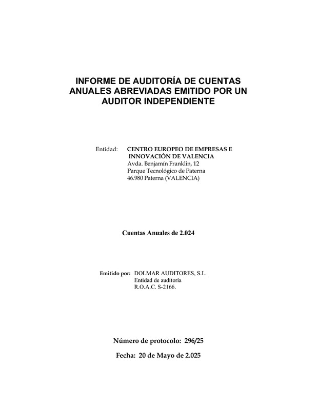 Informe Auditoría CEEI VLC 2024