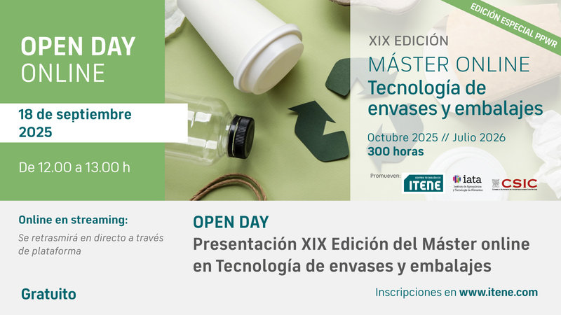 Open Day – Presentación XIX Edición del Máster online en Tecnología de envases y embalajes | Edición especial PPWR