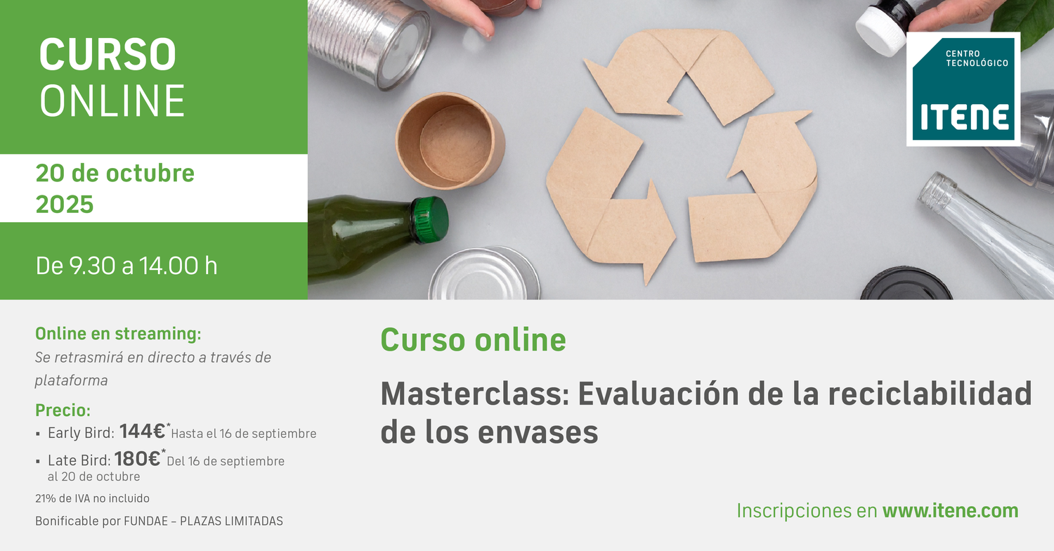 Curso online – Masterclass Evaluación de la reciclabilidad de los envases. 20 de octubre, 2025
