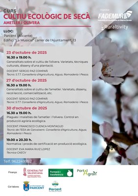 Formación en cultivo ecológico de almendro y olivo en Parcent