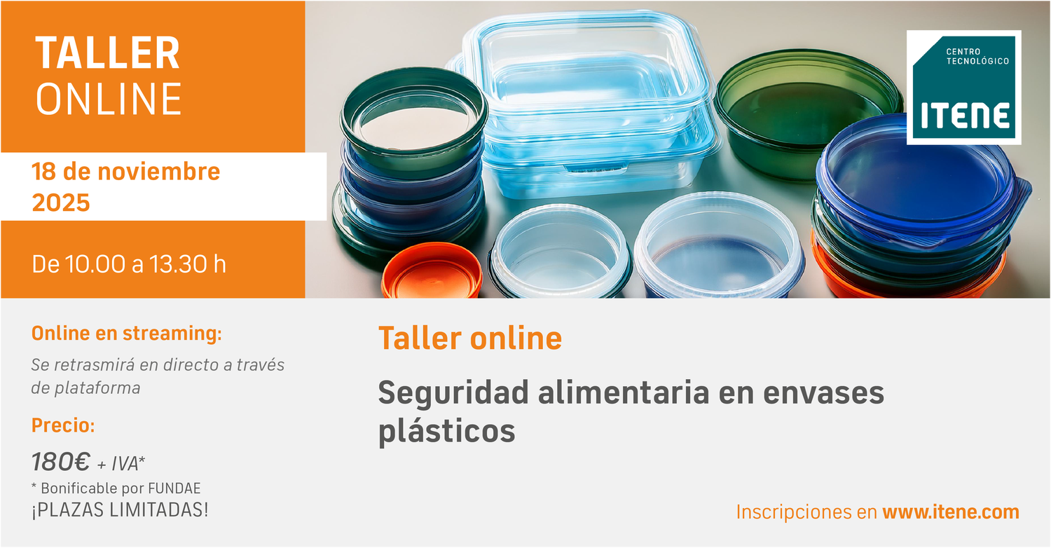 Taller online – Seguridad alimentaria en envases plásticos, 18 de noviembre de 2025
