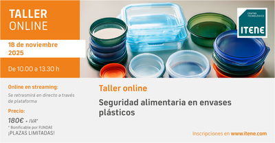 Taller online – Seguridad alimentaria en envases plásticos, 18 de noviembre de 2025