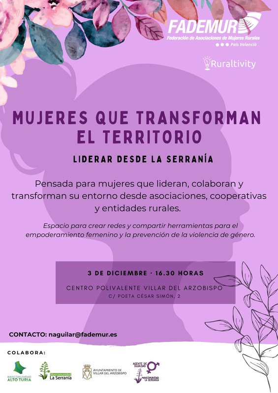 Cartel MUJERES QUE TRANSFORMAN EL TERRITORIO