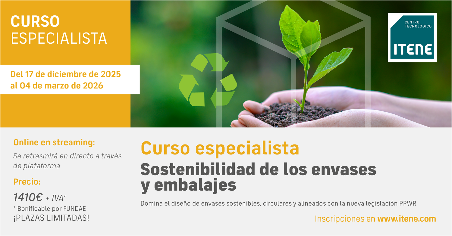 Curso Especialista – Sostenibilidad de envases y embalajes – Del 17 de diciembre de 2025 al 4 de marzo de 2026
