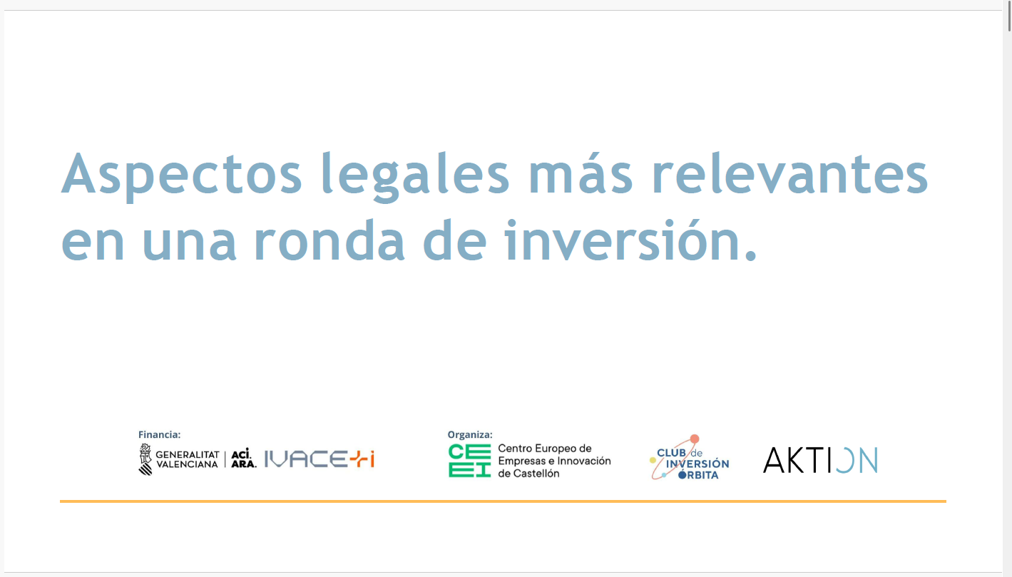 Aspectos Legales Ronda de Inversión