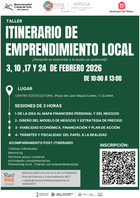 Taller itinerario de emprendimiento en l’Eliana