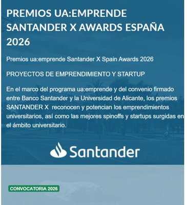 Premios ua:emprende Santander X Spain Awards 2026