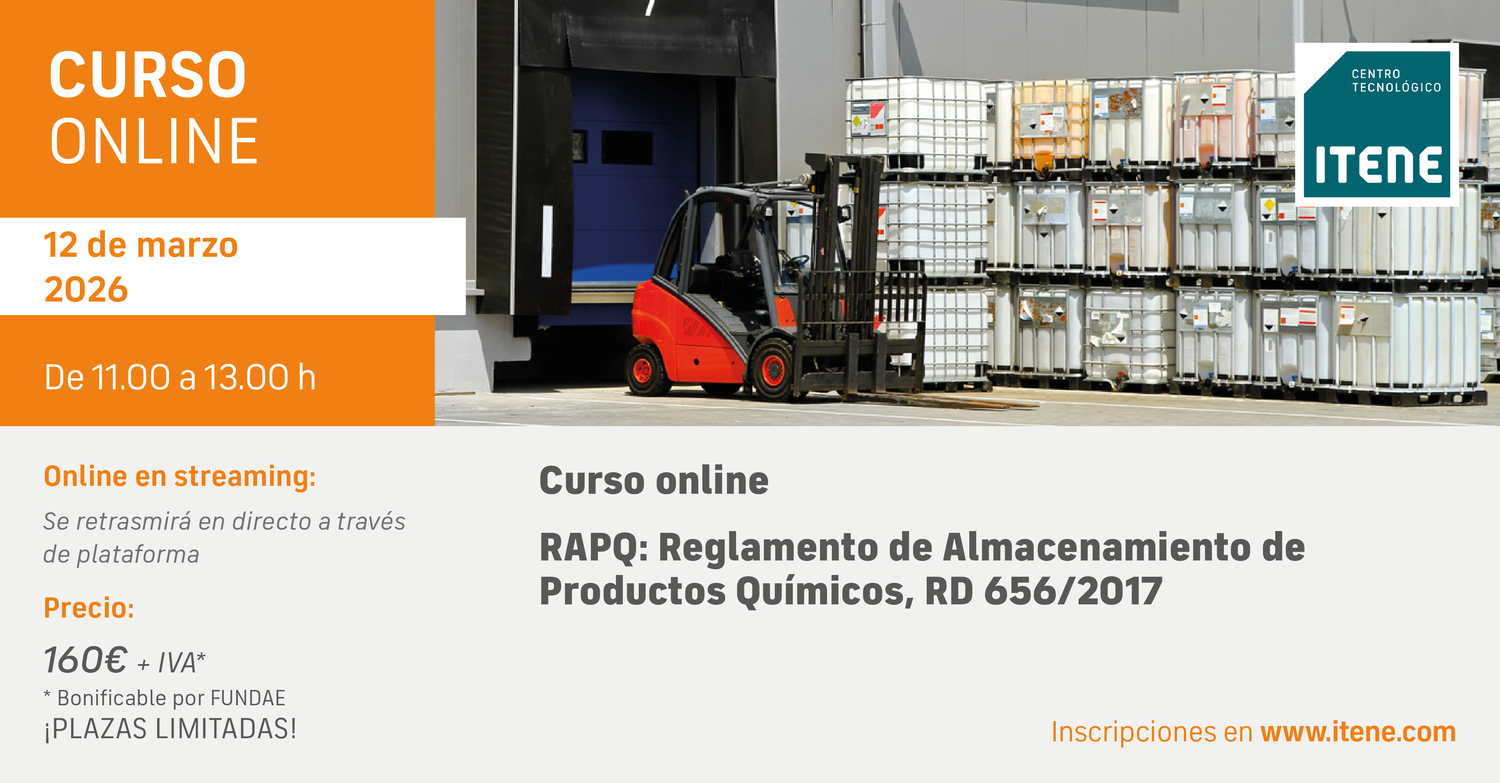 Curso Online – Reglamento de Almacenamiento de Productos Químicos, RD 656/2017