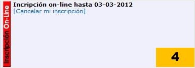 Inscrito, con opción de cancelar inscripción