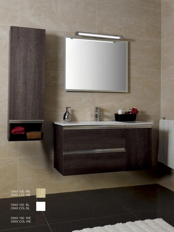 Mueble de Baño Wengue Suspendido 2 cajones 1 puerta Lavabo (Ref: rex100we)