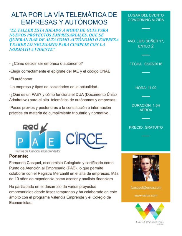 Alta por la v�a telem�tica de empresas y aut�nomos