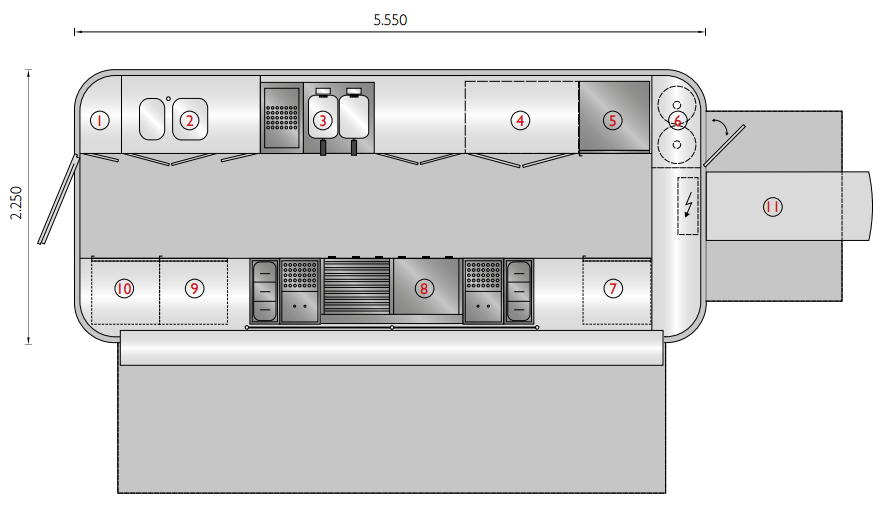 vista superior foodtruck