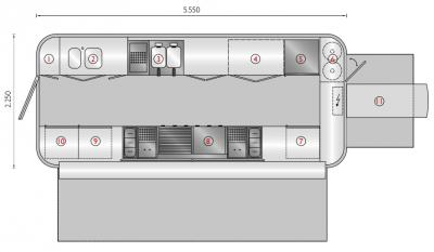 Disposición de los equipos en la cocina de un foodtruck