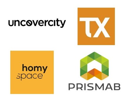Logos Uncovercity, TXValencia, homySpace, Prismab