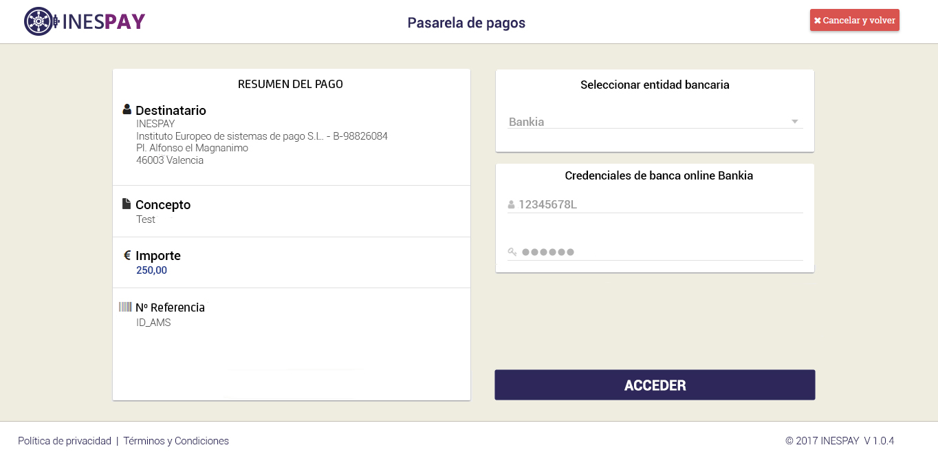 El cliente selecciona el banco desde el que desea realizar el pago.[;;;][;;;]