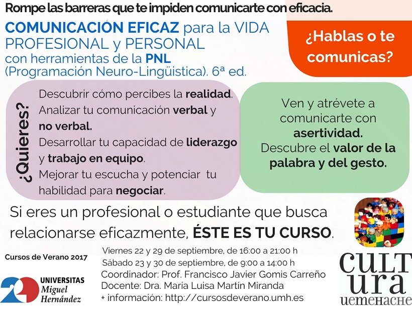 Comunicaci�n Eficaz para la vida profesional y personal con herramientas de la PNL