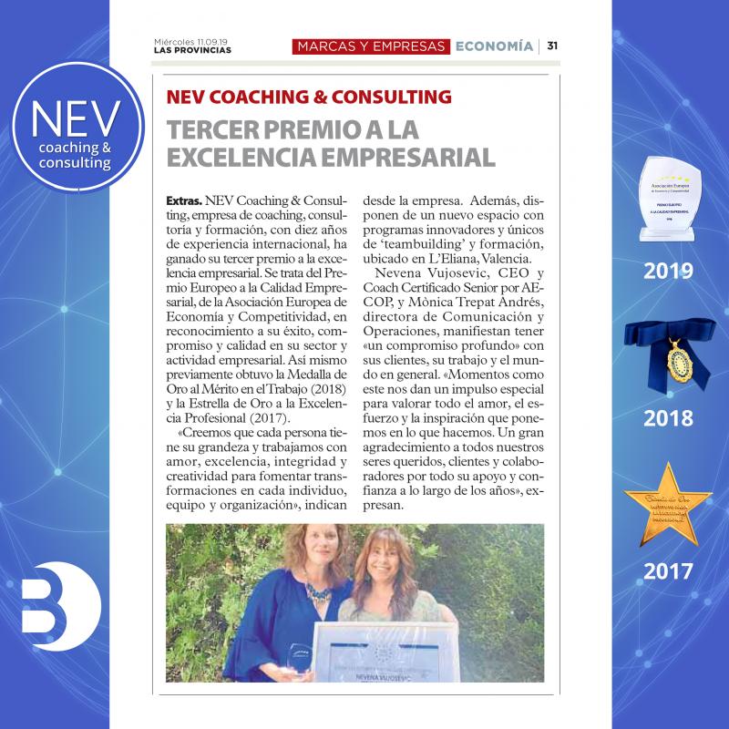 ¡NEV COACHING & CONSULTING publicada en Las Provincias!