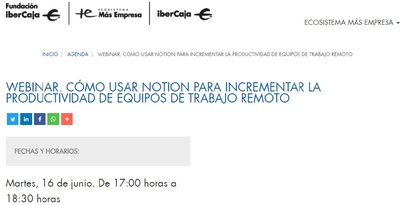 Webinar: C�mo usar NOTION para incrementar la productividad de equipos de trabajo remoto