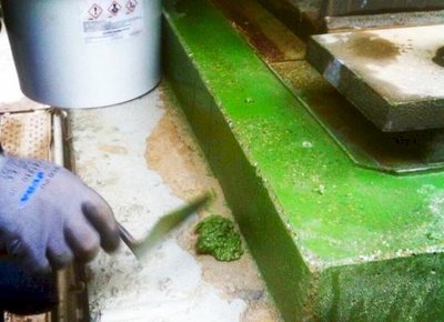 Aplicaci�n de mortero-grout y resinas