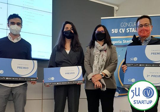 Cuatro startups de la Universitat de Val�ncia, galardonadas con los premios del concurso 5UCV Startup de la Generalitat Valenciana