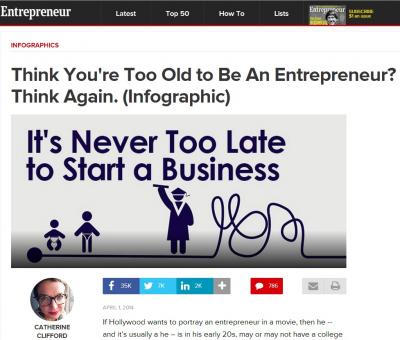 Think You're Too Old to Be An Entrepreneur? Think Again. (Infographic)
