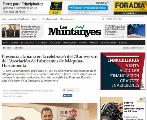 Foradia en la celebración del 70 aniversario del Asociación de Fabricantes de Máquina