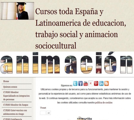 Cursos toda España y Latinoamerica de educacion, trabajo social y animacion sociocultural