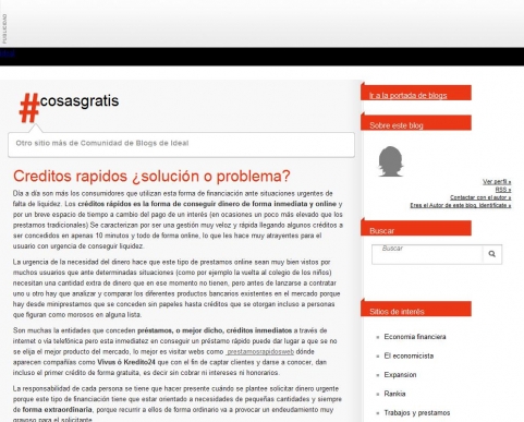 Creditos rapidos �soluci�n o problema? | cosasgratis - Blogs ideal.es