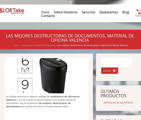 Las mejores destructoras de documentos en Ofitake
