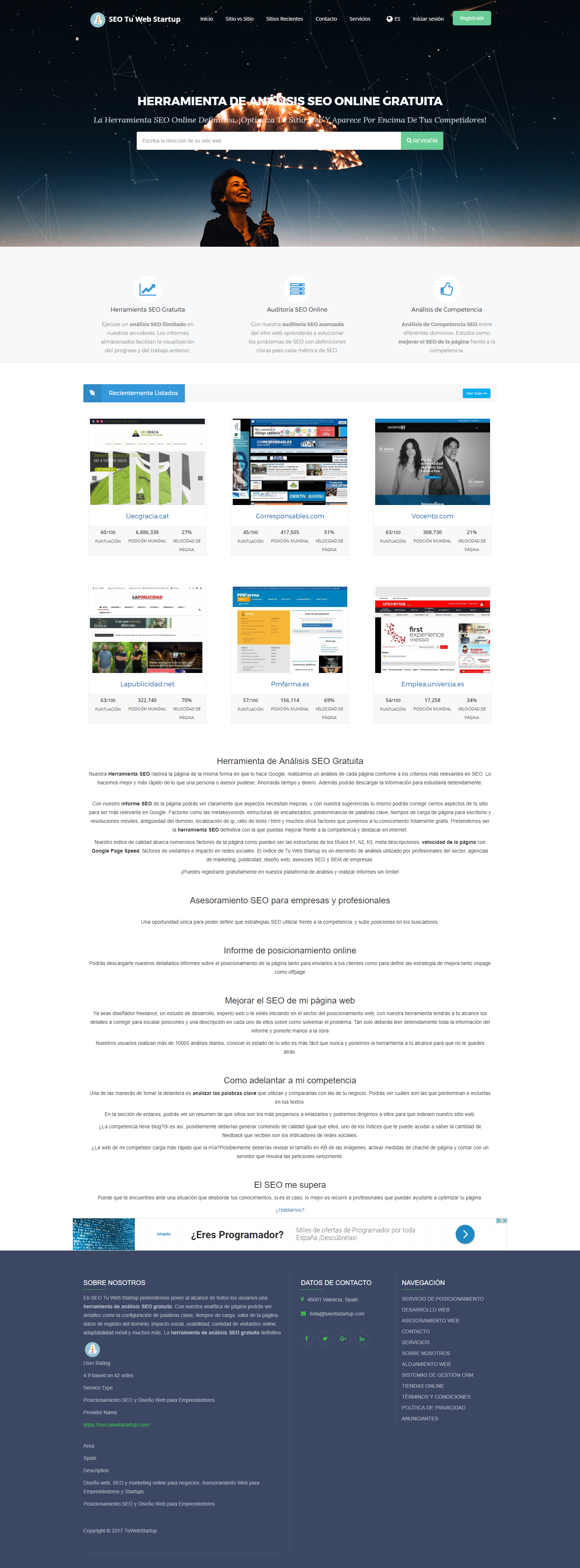 An�lisis SEO Gratis �Consigue ser el primero en Google!