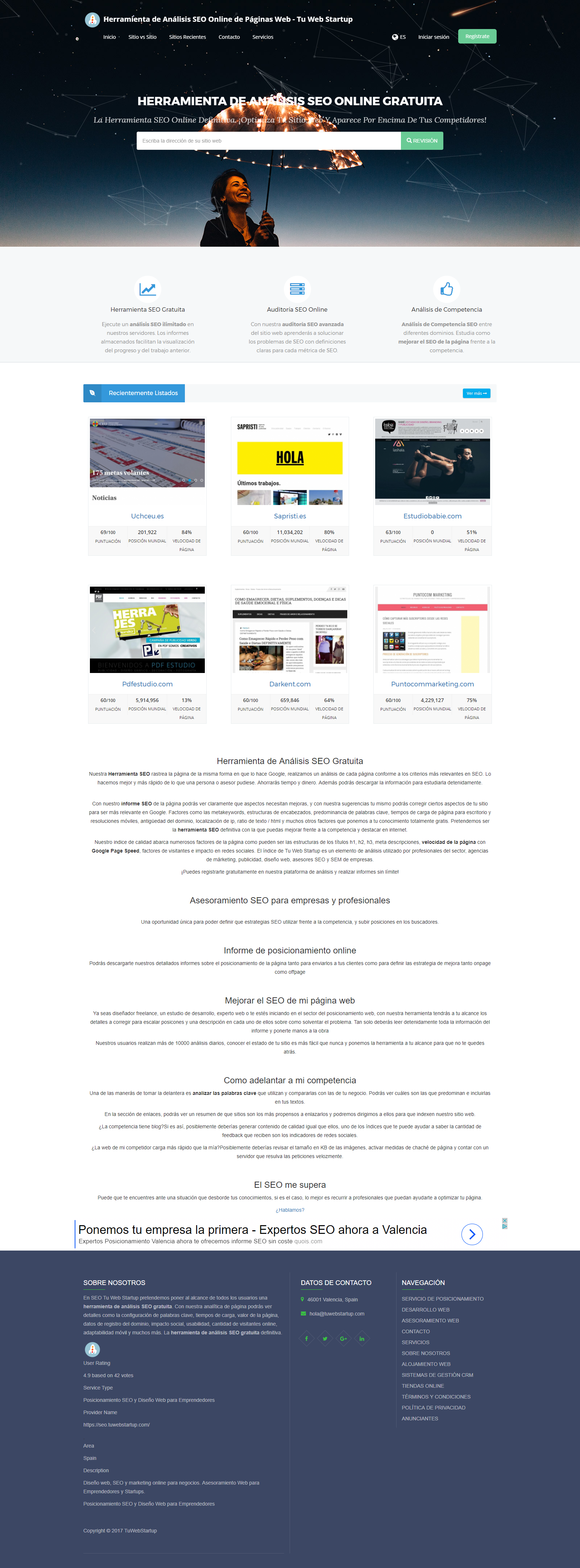 Herramienta de An�lisis SEO Online