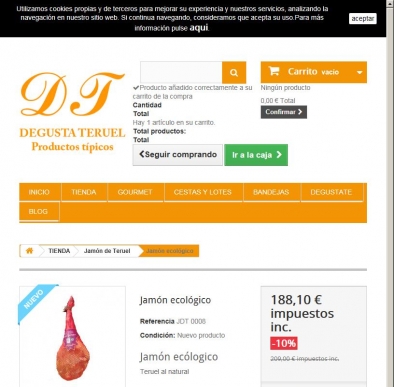 Comprar jamón serrano ecológico