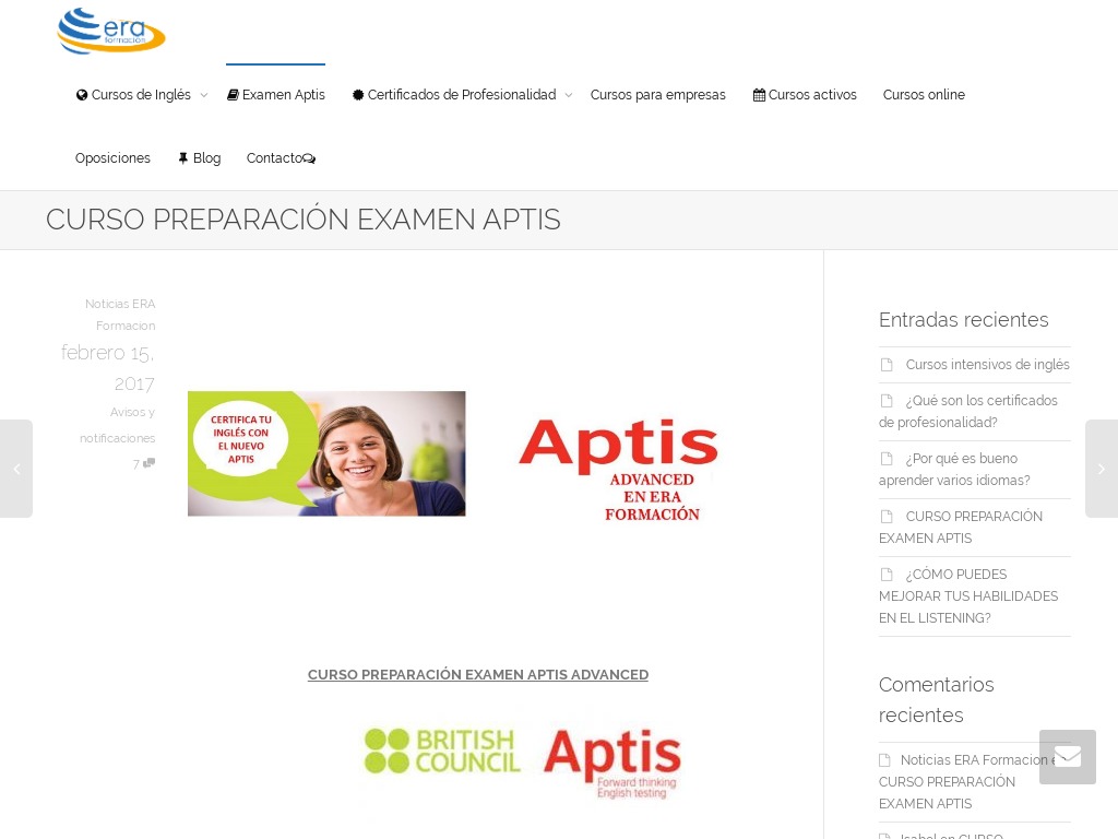 Curso preparaci�nn examen APTIS