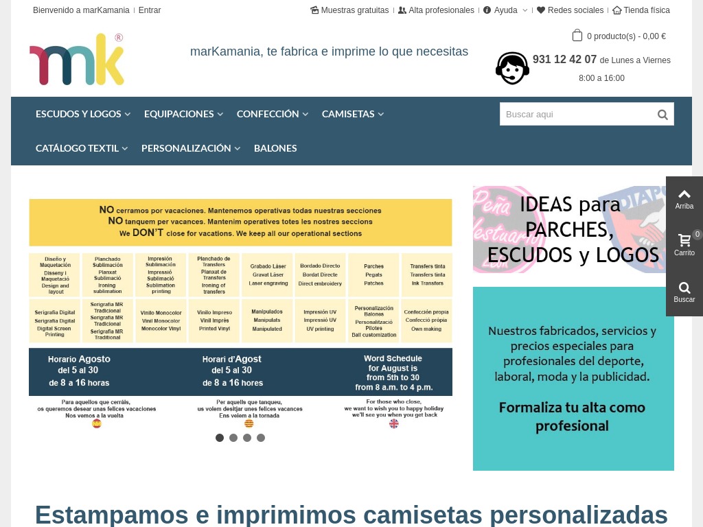 Personalización textil y artículos para personalizar - marKamania